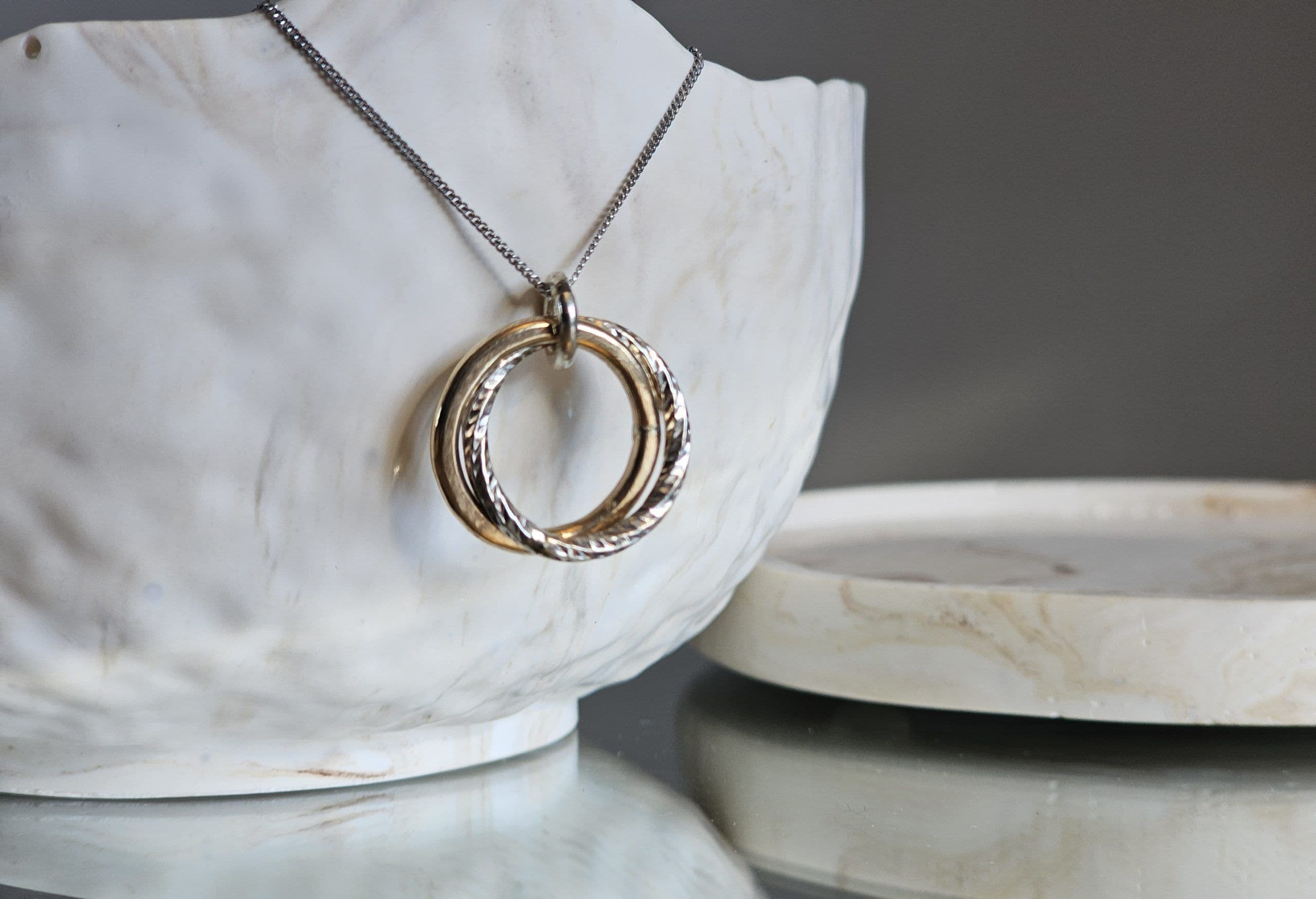 Two-Toned Double Hoop Pendant