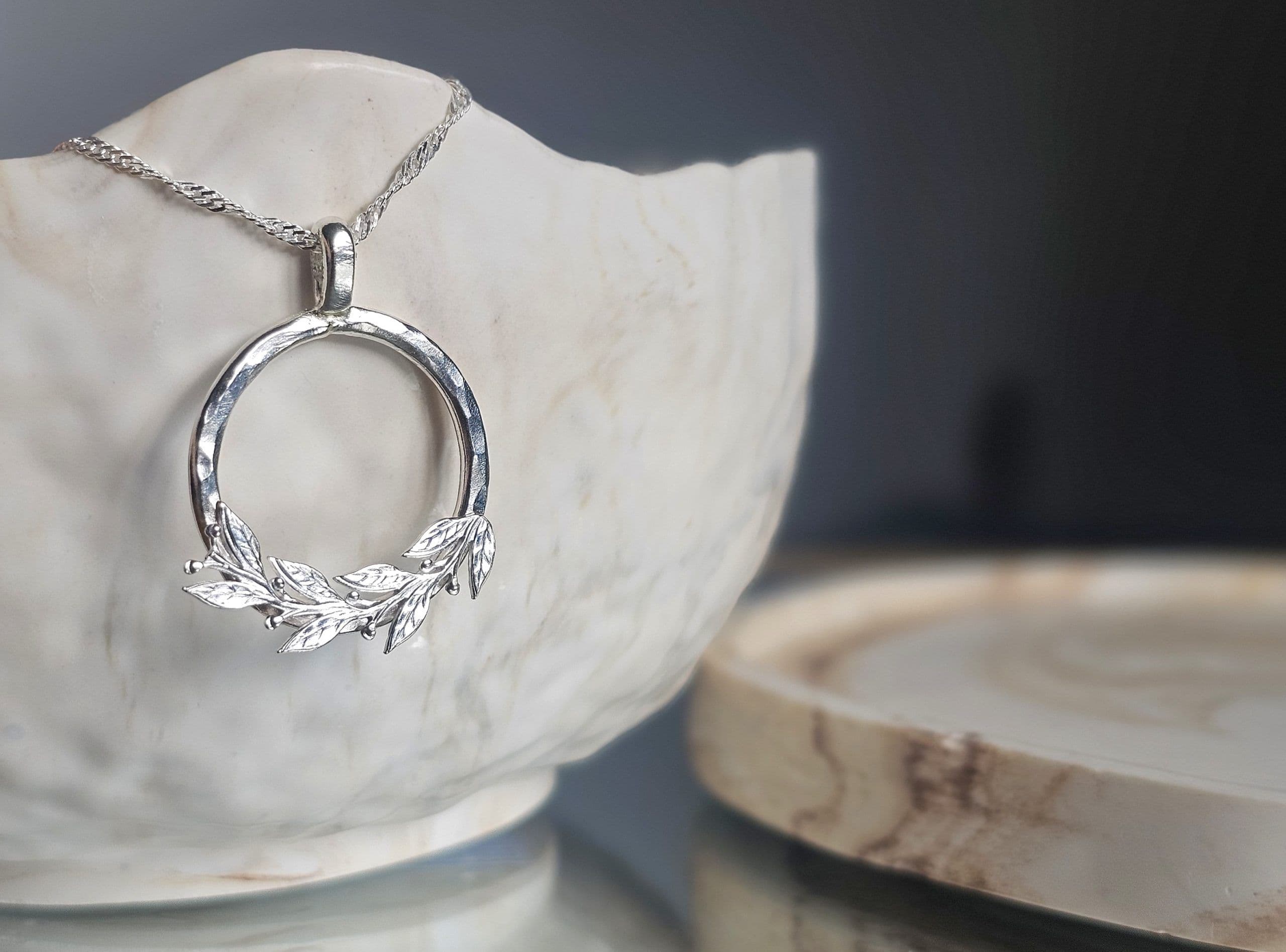 Leaf & Hoop Necklace