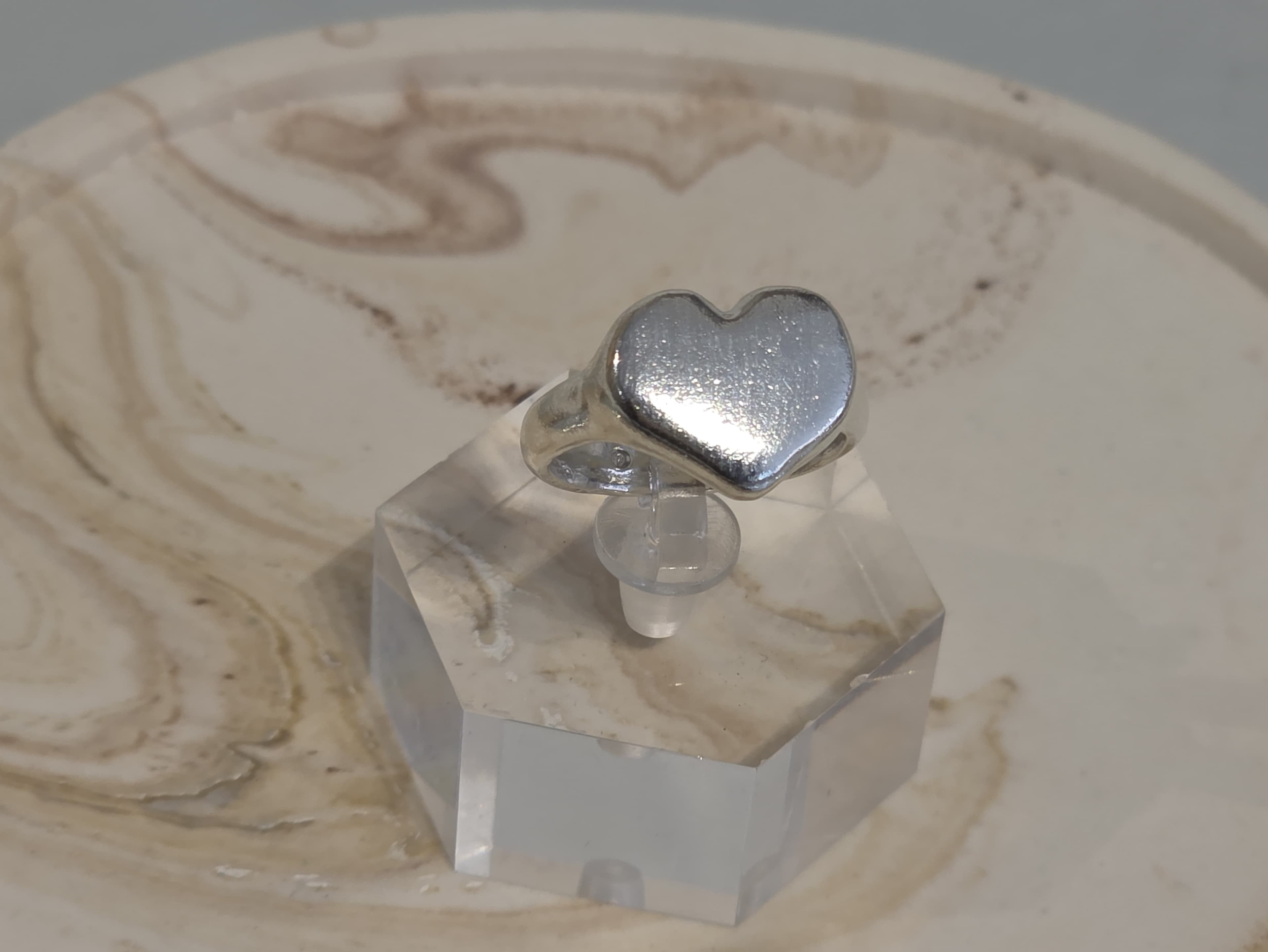 Sterling Silver Heart Signet Ring
