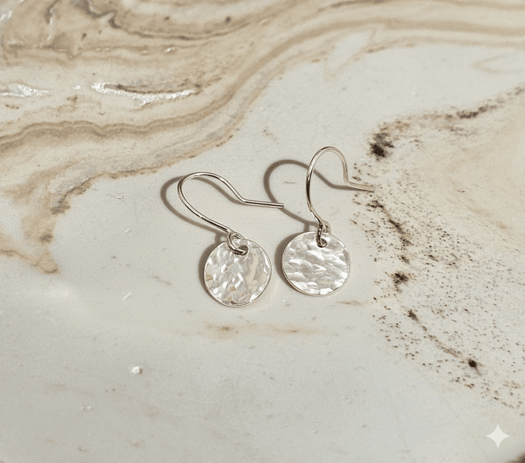 Dainty Silver Disc Dangles