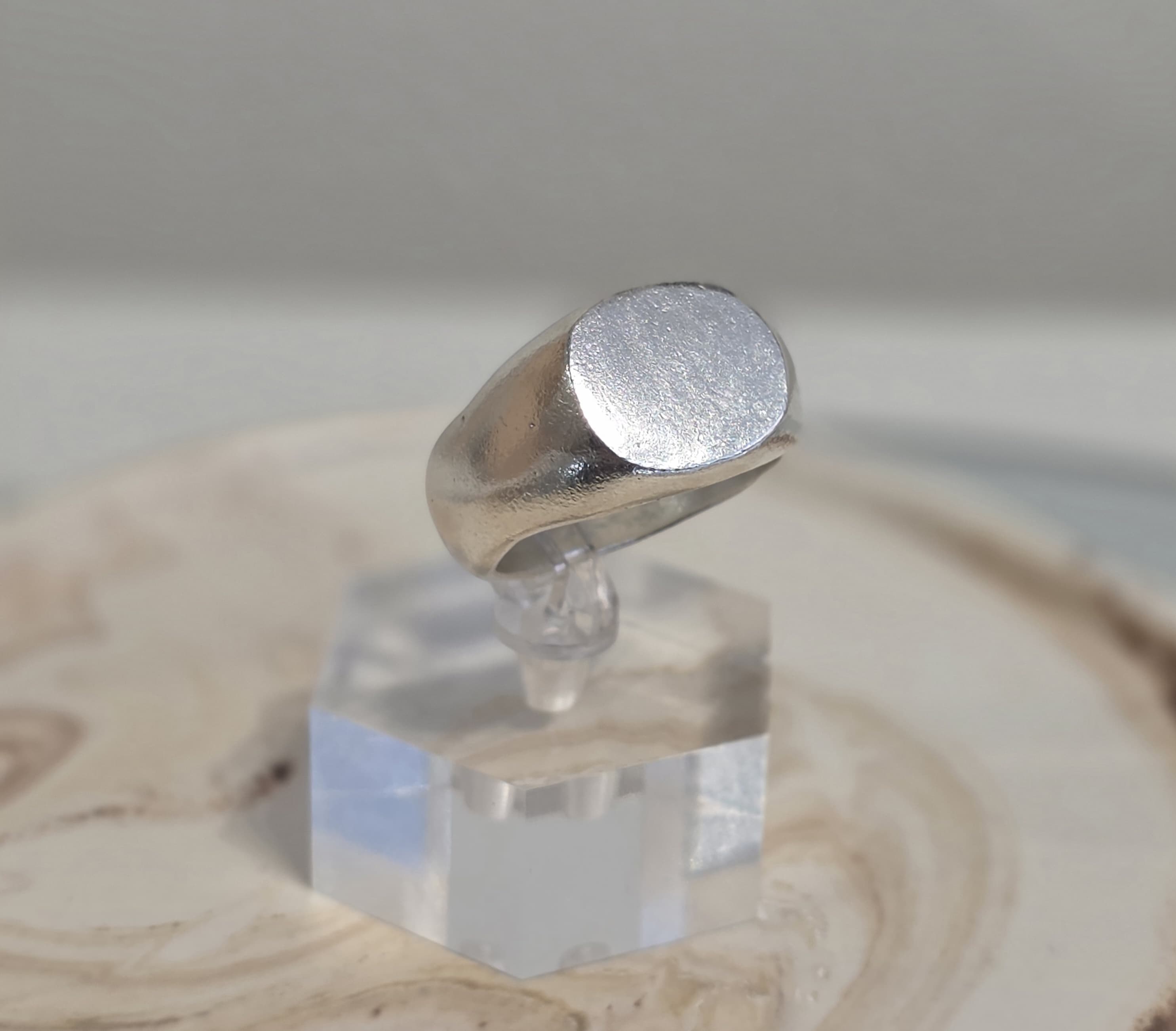 Sterling Silver Oval Signet Ring