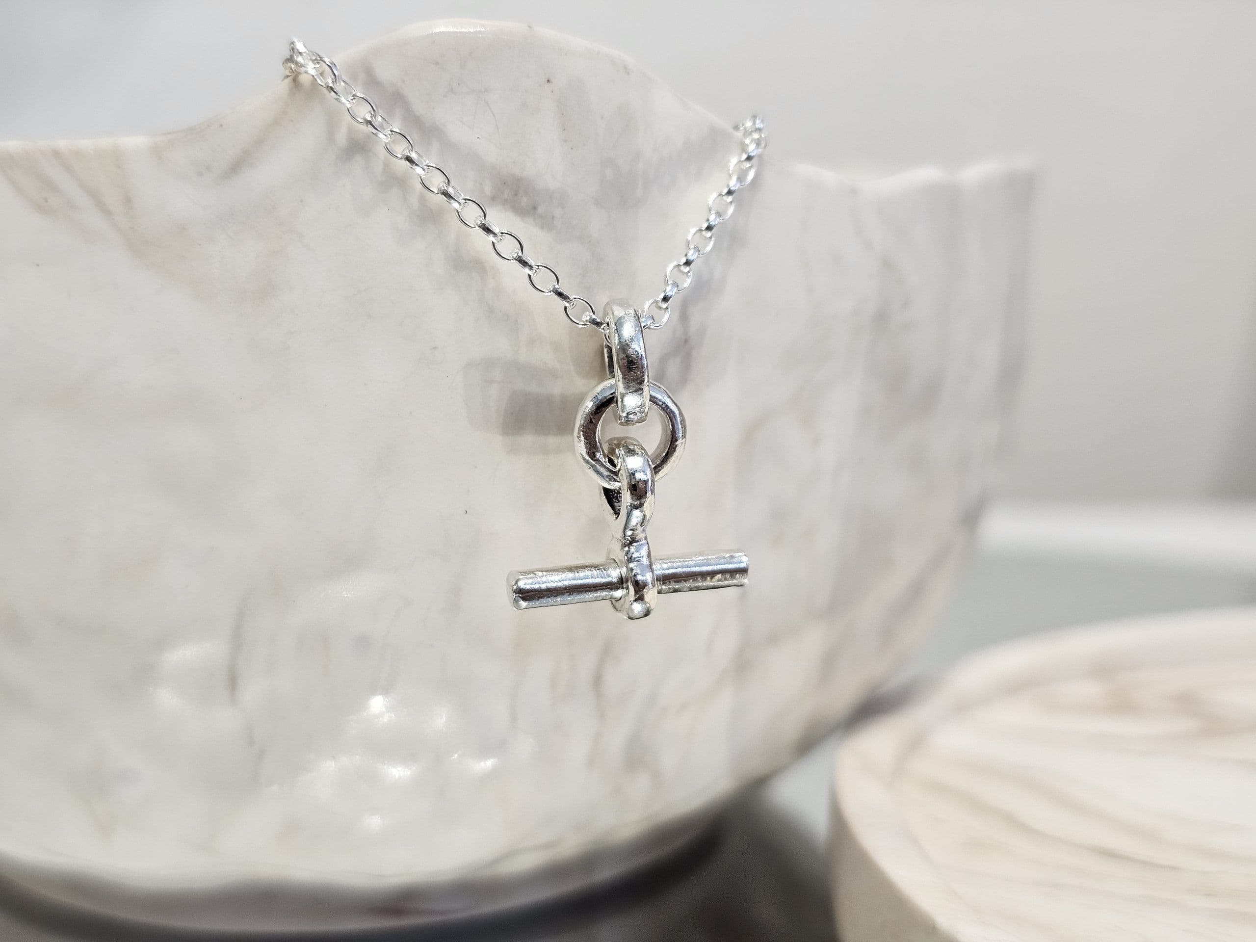 T-Bar Silver Pendant Necklace