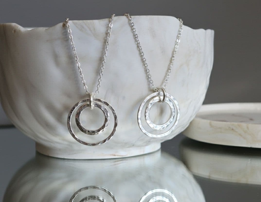 Double Hoop Pendant Necklace