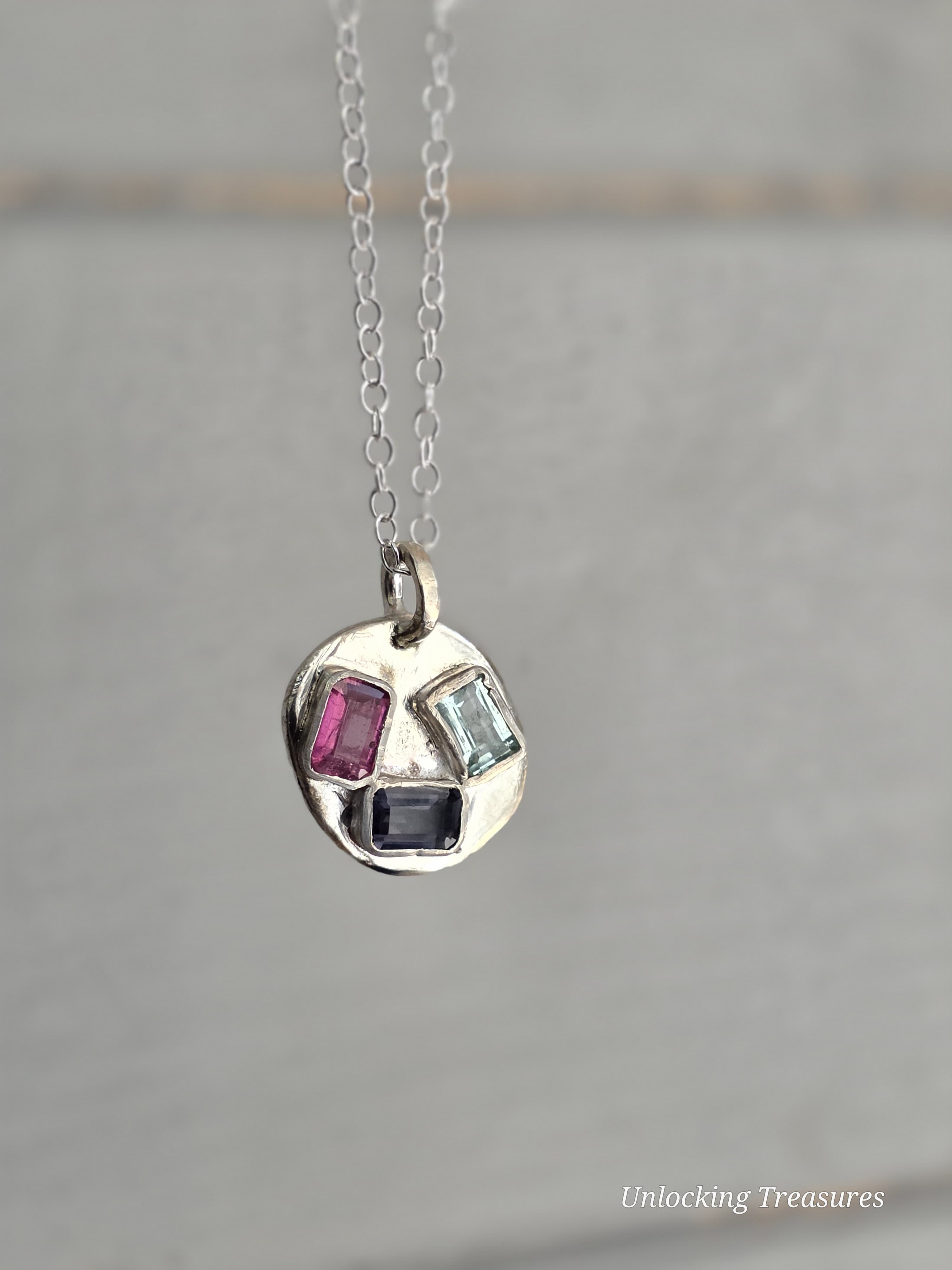 Organic Tourmaline Trio Pendant 2
