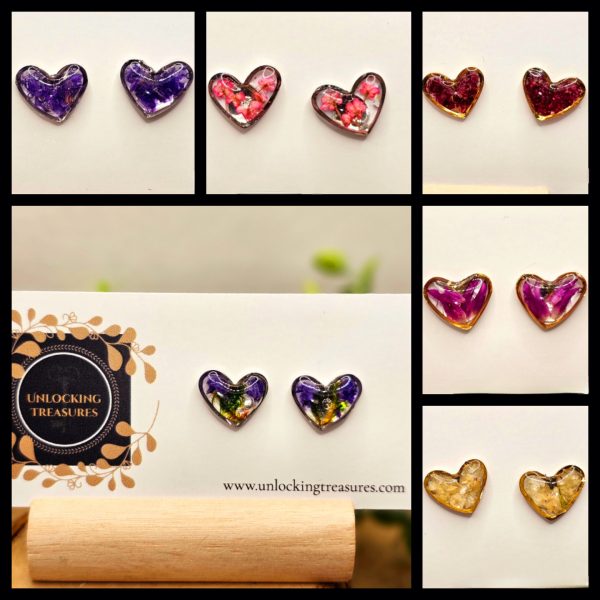 Wild Flower Heart Earrings