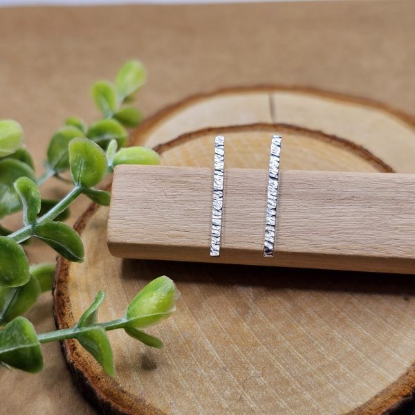 Crosspein Textured Bar Earrings