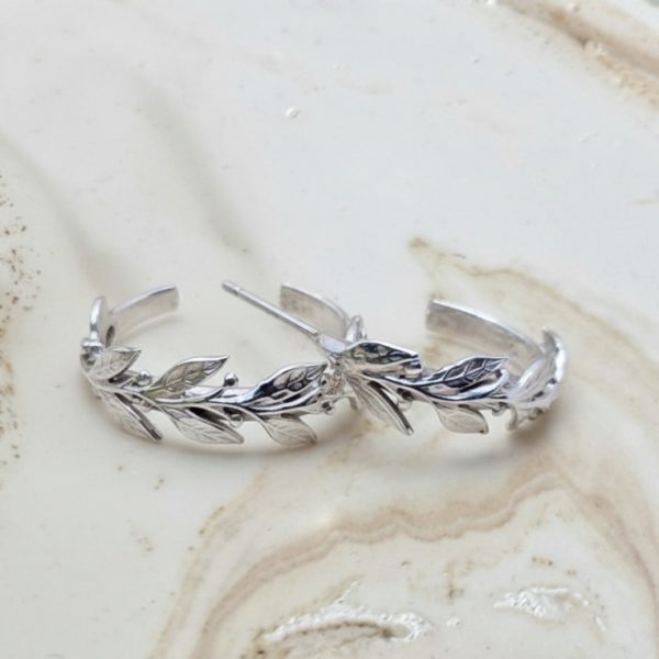 Leaf Hoop Earrings (Small)