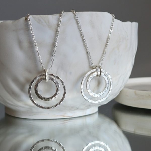 Double Hoop Pendant Necklace