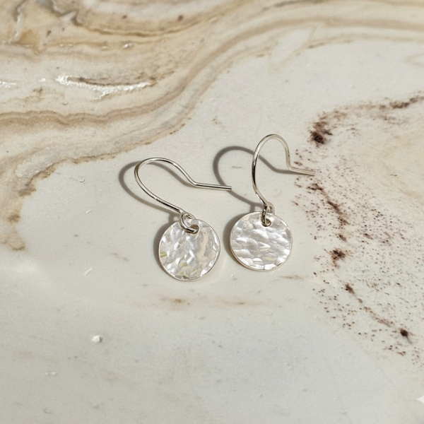 Dainty Silver Disc Dangles