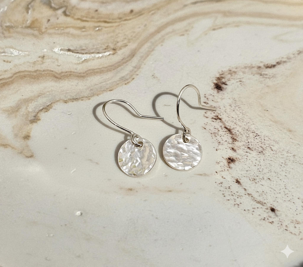 Dainty Silver Disc Dangles