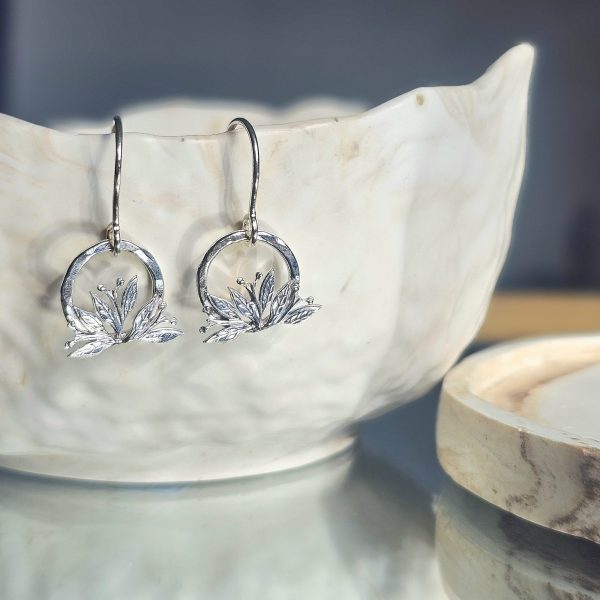 Berry & Leaf Hoop Dangle Earrings