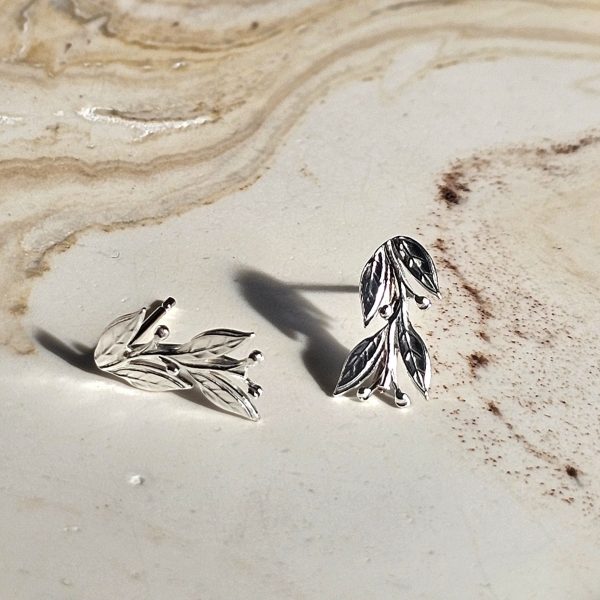 Delicate Leaf & Berry Studs