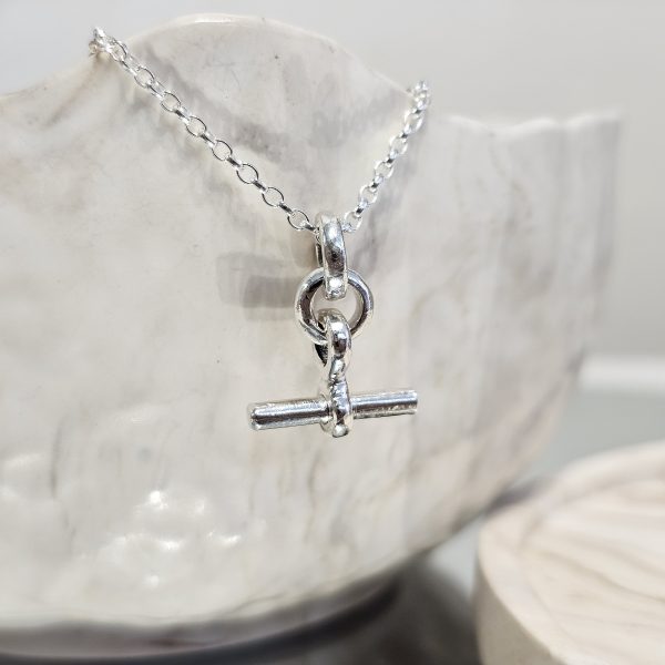 T-Bar Silver Pendant Necklace